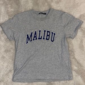 Brandy Melville Baby Tee , color: Gray & Navy Blue ,Size: One Size (fits XS- S)
